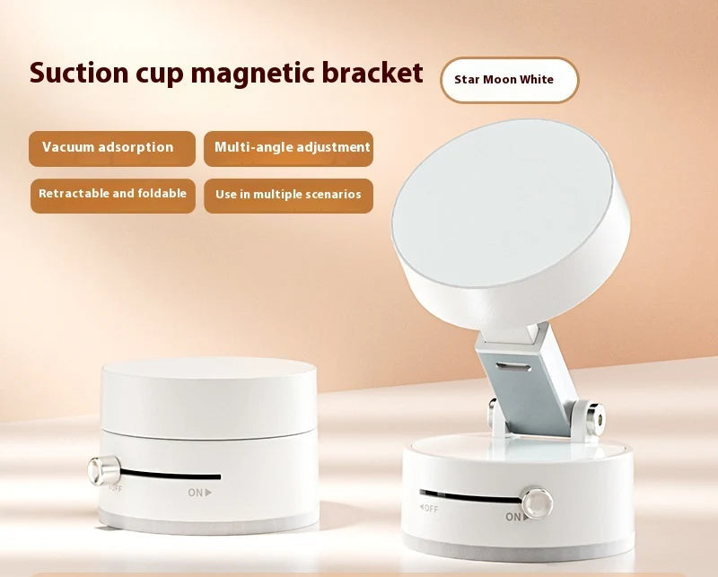 Foldable Magnetic Vacuum Car Phone Holder Foldable Suction Cup with Suction Cup Hands-Free Navigation for Smart Phone