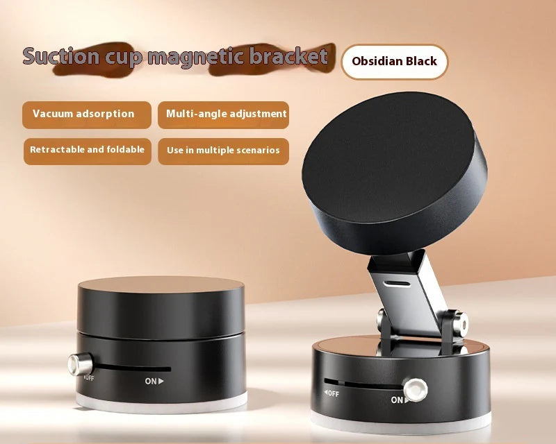 Foldable Magnetic Vacuum Car Phone Holder Foldable Suction Cup with Suction Cup Hands-Free Navigation for Smart Phone